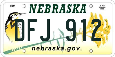 NE license plate DFJ912