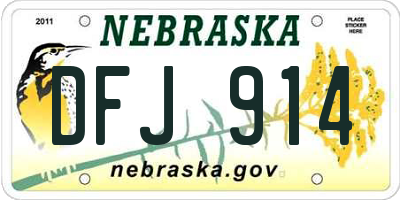 NE license plate DFJ914