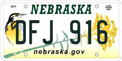 NE license plate DFJ916