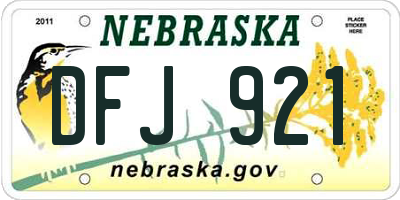 NE license plate DFJ921