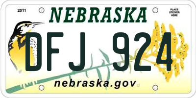 NE license plate DFJ924