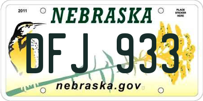 NE license plate DFJ933