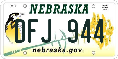 NE license plate DFJ944