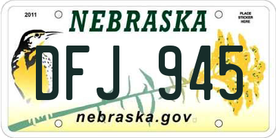 NE license plate DFJ945