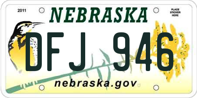 NE license plate DFJ946