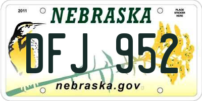 NE license plate DFJ952