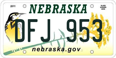 NE license plate DFJ953