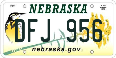 NE license plate DFJ956