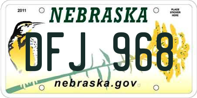 NE license plate DFJ968