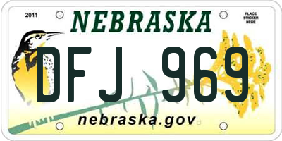 NE license plate DFJ969
