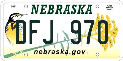 NE license plate DFJ970