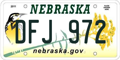 NE license plate DFJ972