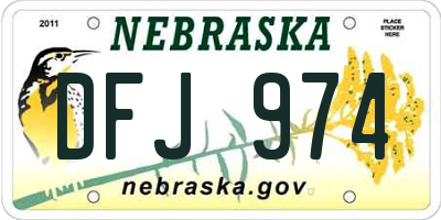 NE license plate DFJ974