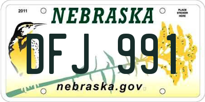 NE license plate DFJ991
