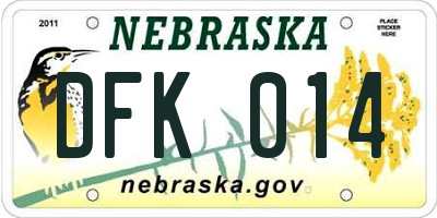 NE license plate DFK014