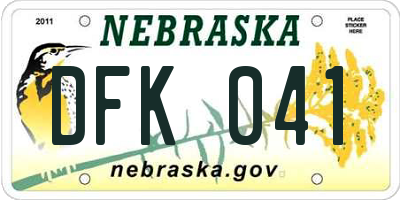 NE license plate DFK041