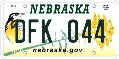 NE license plate DFK044