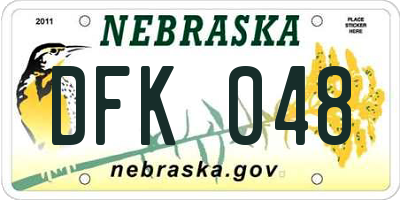 NE license plate DFK048