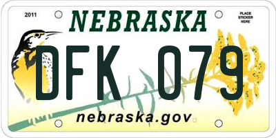 NE license plate DFK079