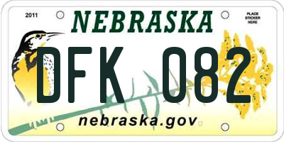 NE license plate DFK082