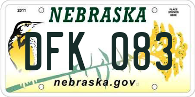 NE license plate DFK083