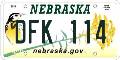 NE license plate DFK114