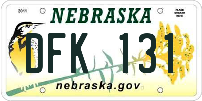 NE license plate DFK131