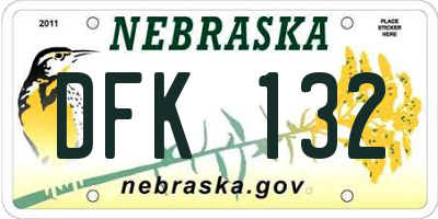 NE license plate DFK132