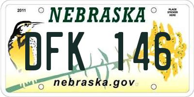 NE license plate DFK146