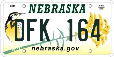 NE license plate DFK164