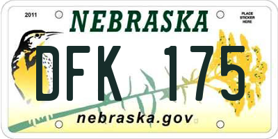 NE license plate DFK175