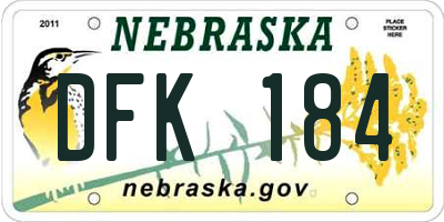 NE license plate DFK184
