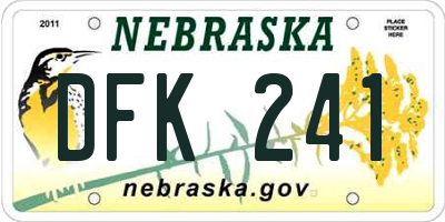 NE license plate DFK241