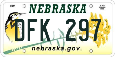 NE license plate DFK297