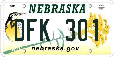 NE license plate DFK301
