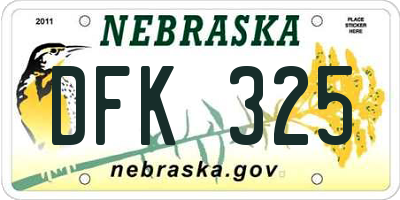 NE license plate DFK325