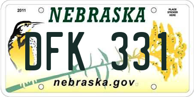 NE license plate DFK331