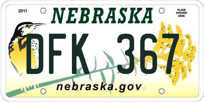 NE license plate DFK367