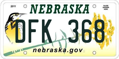NE license plate DFK368