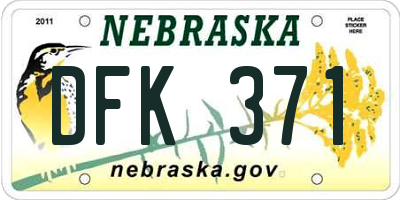 NE license plate DFK371