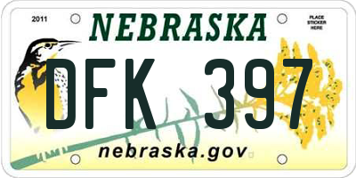NE license plate DFK397