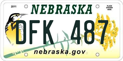 NE license plate DFK487