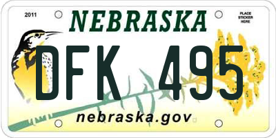 NE license plate DFK495