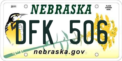 NE license plate DFK506