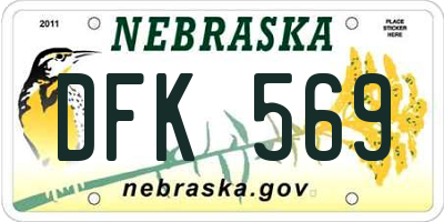 NE license plate DFK569