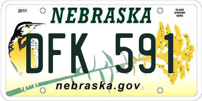 NE license plate DFK591