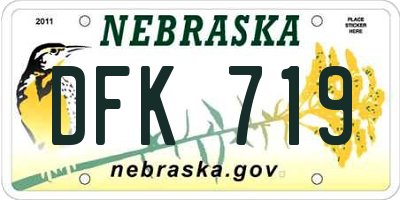 NE license plate DFK719
