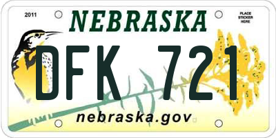 NE license plate DFK721