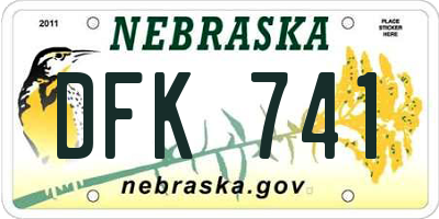 NE license plate DFK741