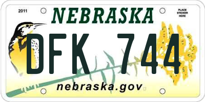 NE license plate DFK744